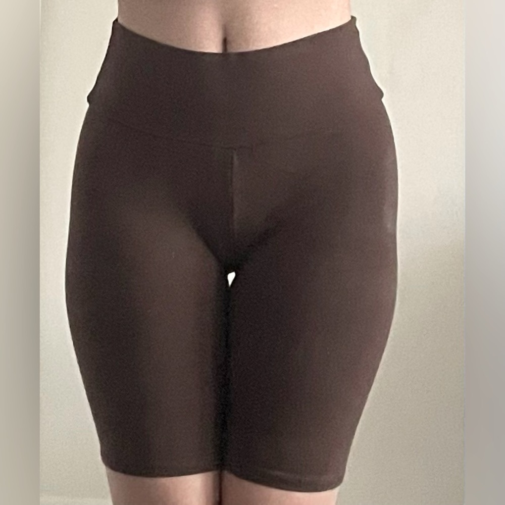 AMBIANCE size small spandex shorts color brown made in china
